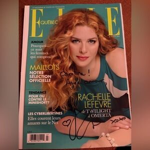 Signed by Rachelle Lefevre Elle Quebec Magazine Cover - Twilight Saga Victoria